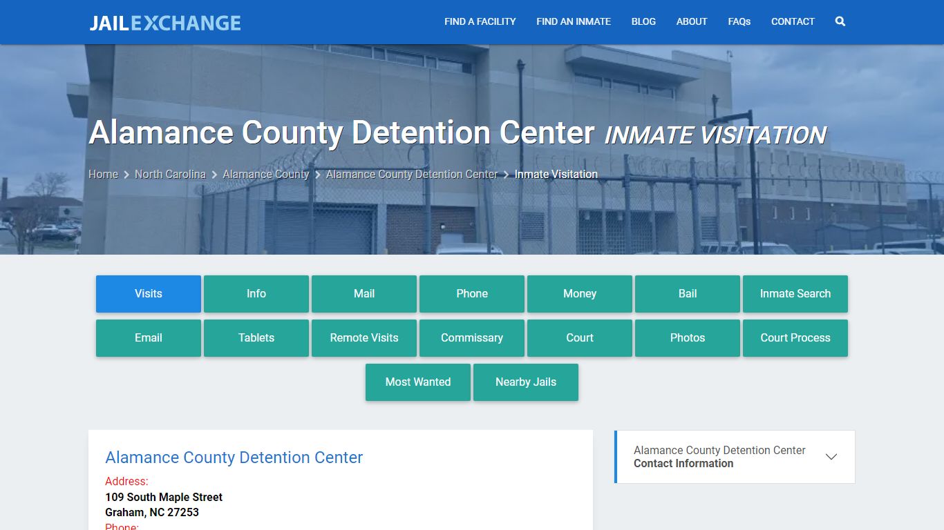 Inmate Visitation - Alamance County Detention Center, NC - Jail Exchange